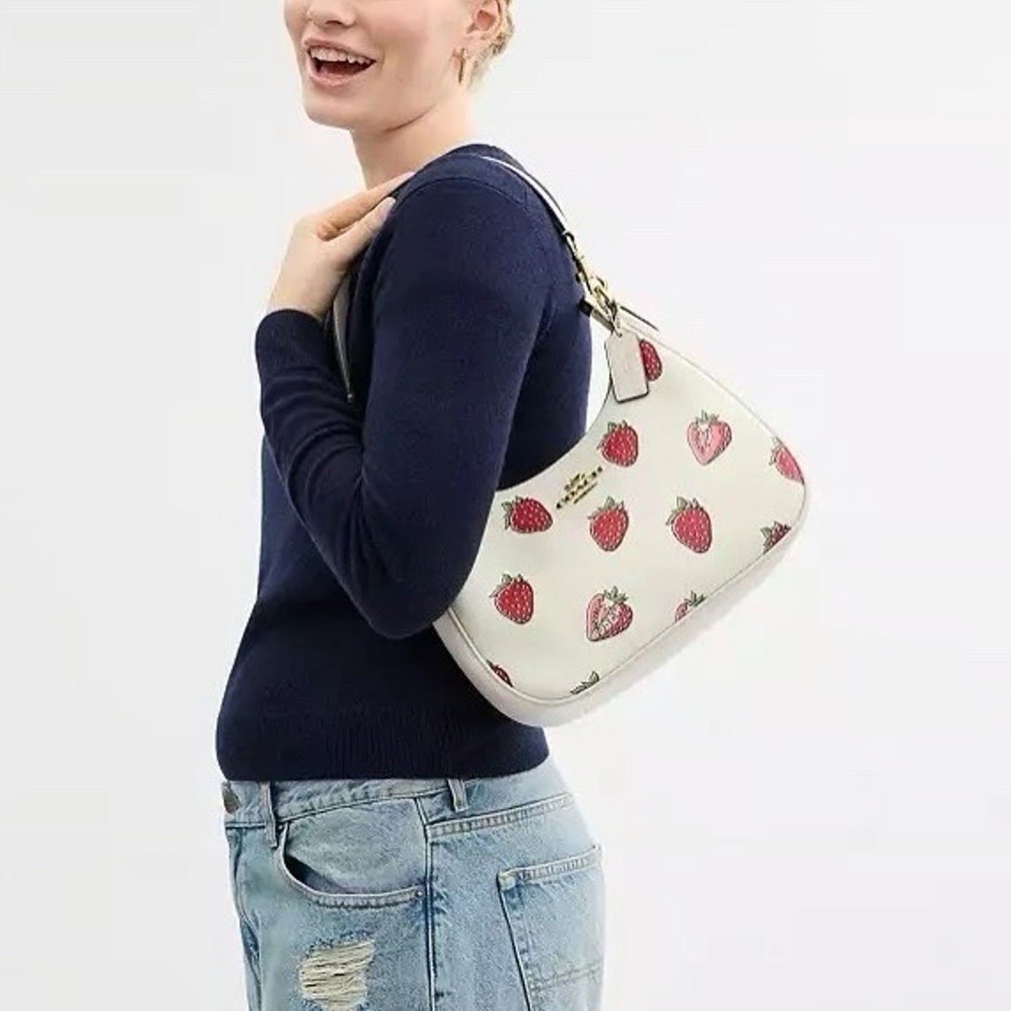 NEW COACH Teri Hobo Bag With Strawberry Print CAL67 outlet FREE SHIPPING