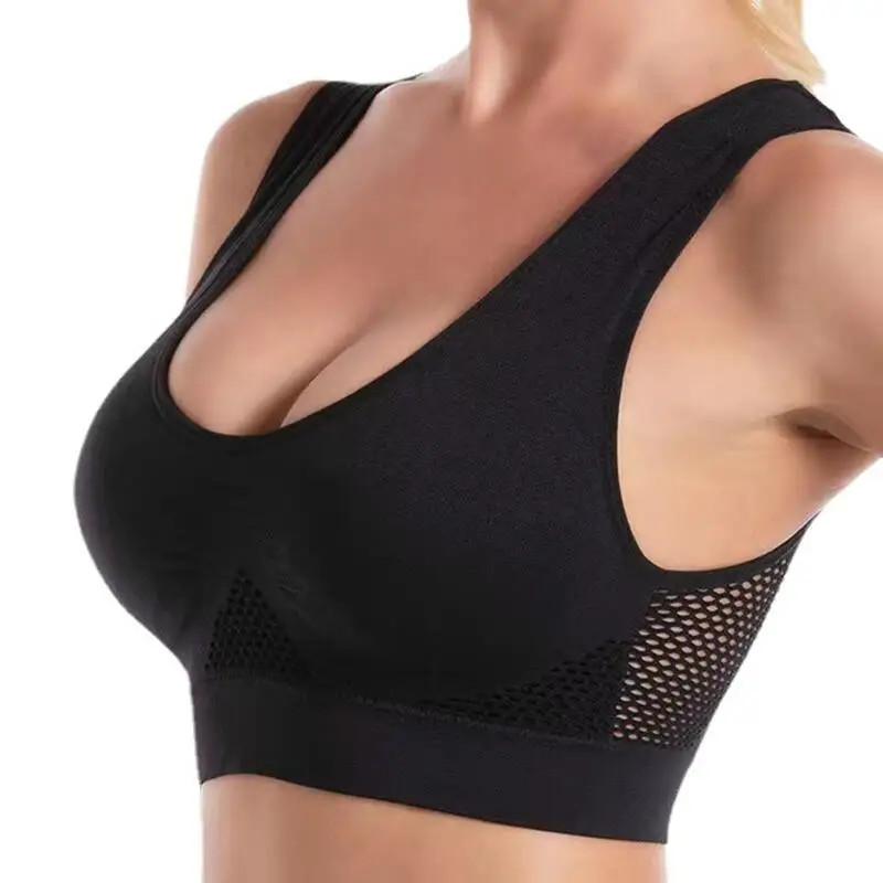 Plus Size Sports Bra Air Hole Wireless Shockproof Yoga Running Vest Women