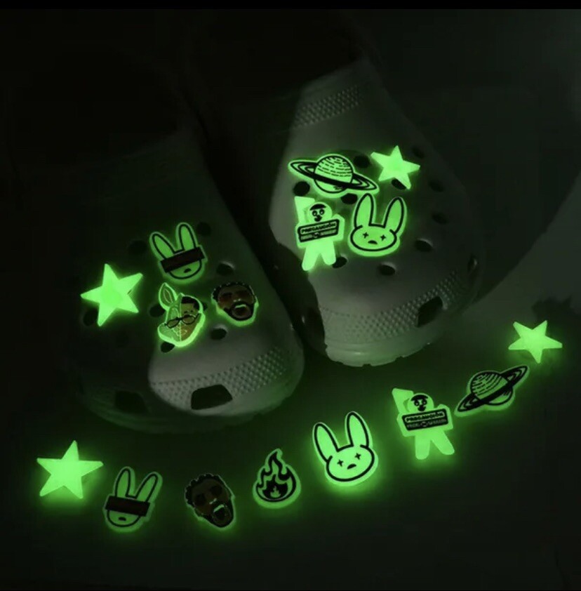 Bad Bunny Glow In The Dark Charm For Crocs Shoe Charms – 14 Pieces