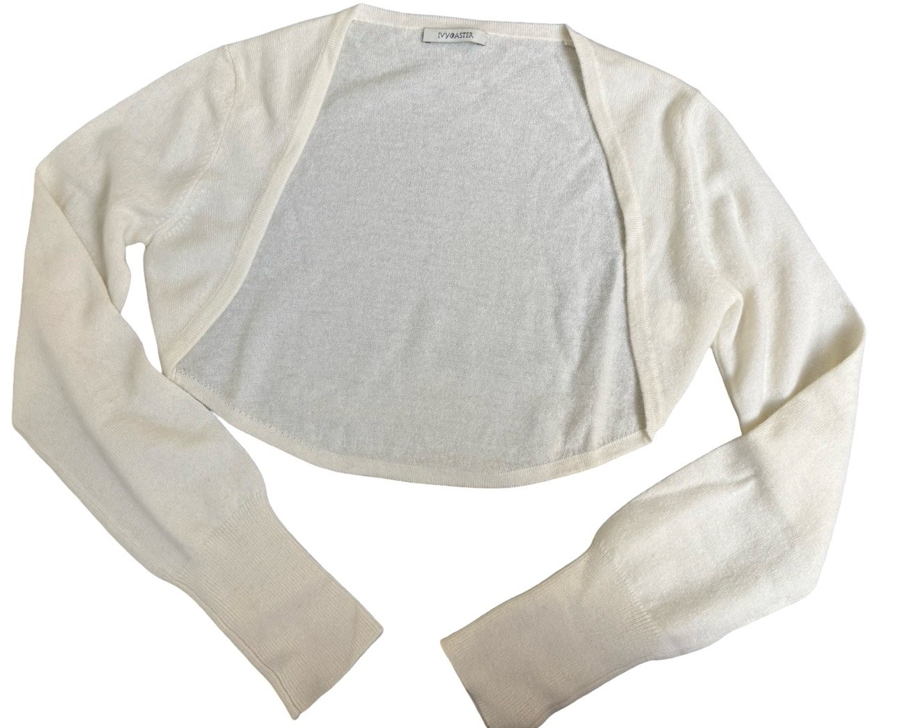 New Ivy & Astor Ivory 100% Cashmere Shrug Sweater Cardigan Bolero Sz M