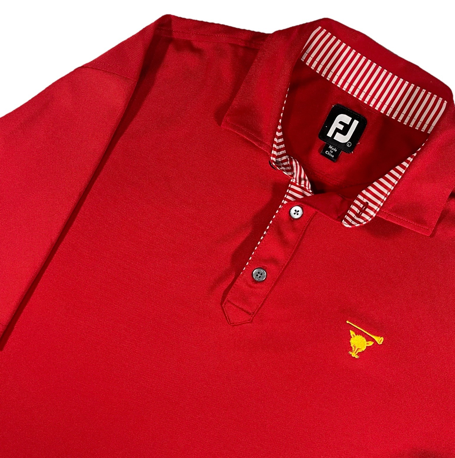 Foot Joy Myopia Hunt Club Tech Performance Golf Polo Shirt Red Sz L RARE! EUC