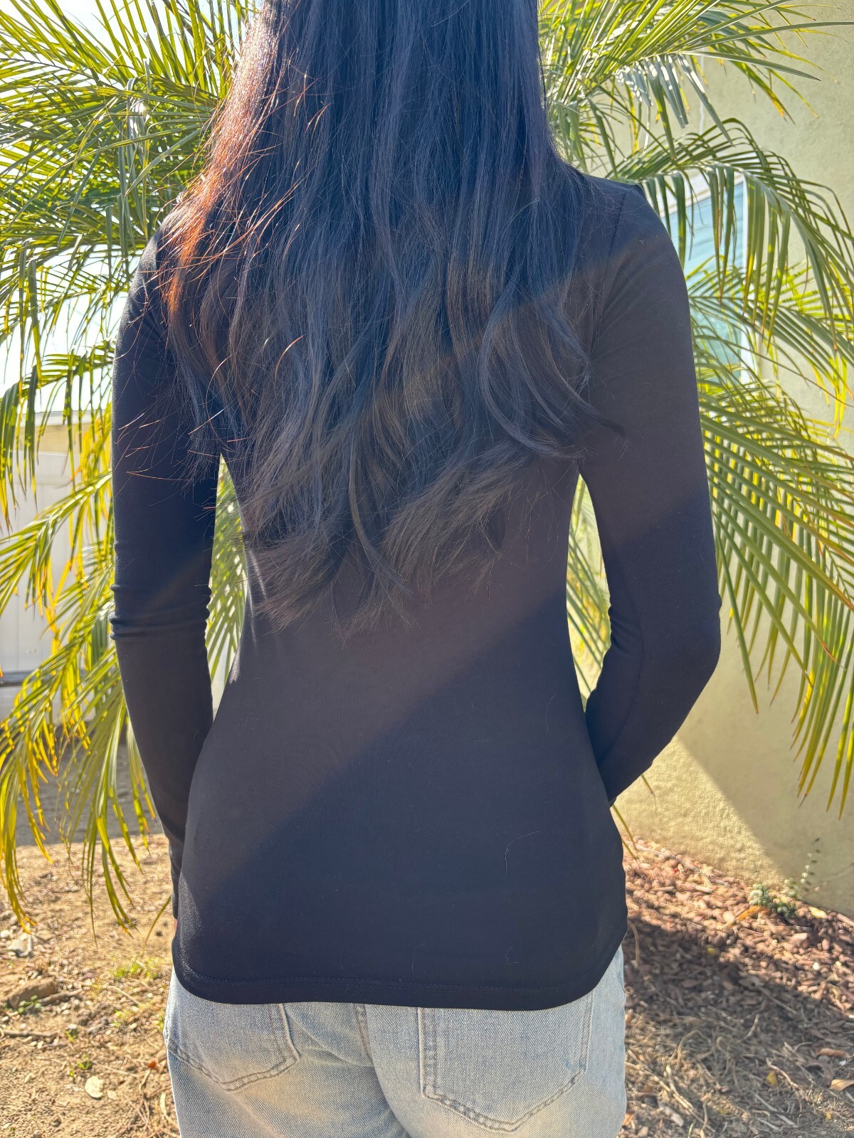 Women’s V Neck Long Sleeve T Shirt Basic Stretch Top US Sizes S-XL Plus 1X 2X