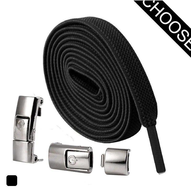 Tie Shoe Laces Press Lock Shoelaces Without Ties Elastic Laces Sneaker Kids USA