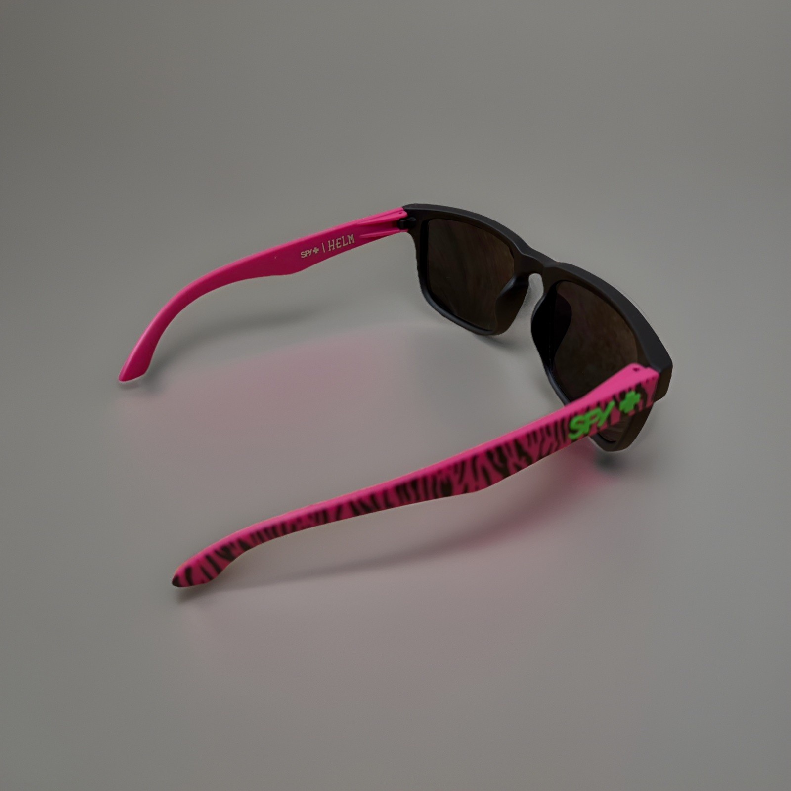 New SPY+ Helm Sunglasses Pink Black Striped Frame Multicolor UV400 Lense Unisex