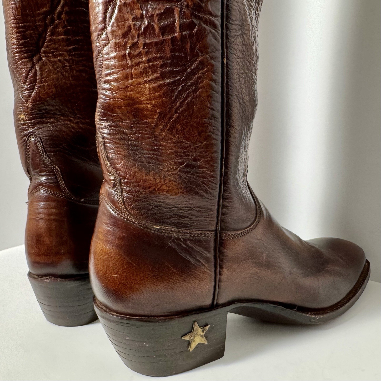 Lucchese 1883 Cutter Bill Cowgirl Boots 6.5A B/O Goat Leather Kennedy Pull On