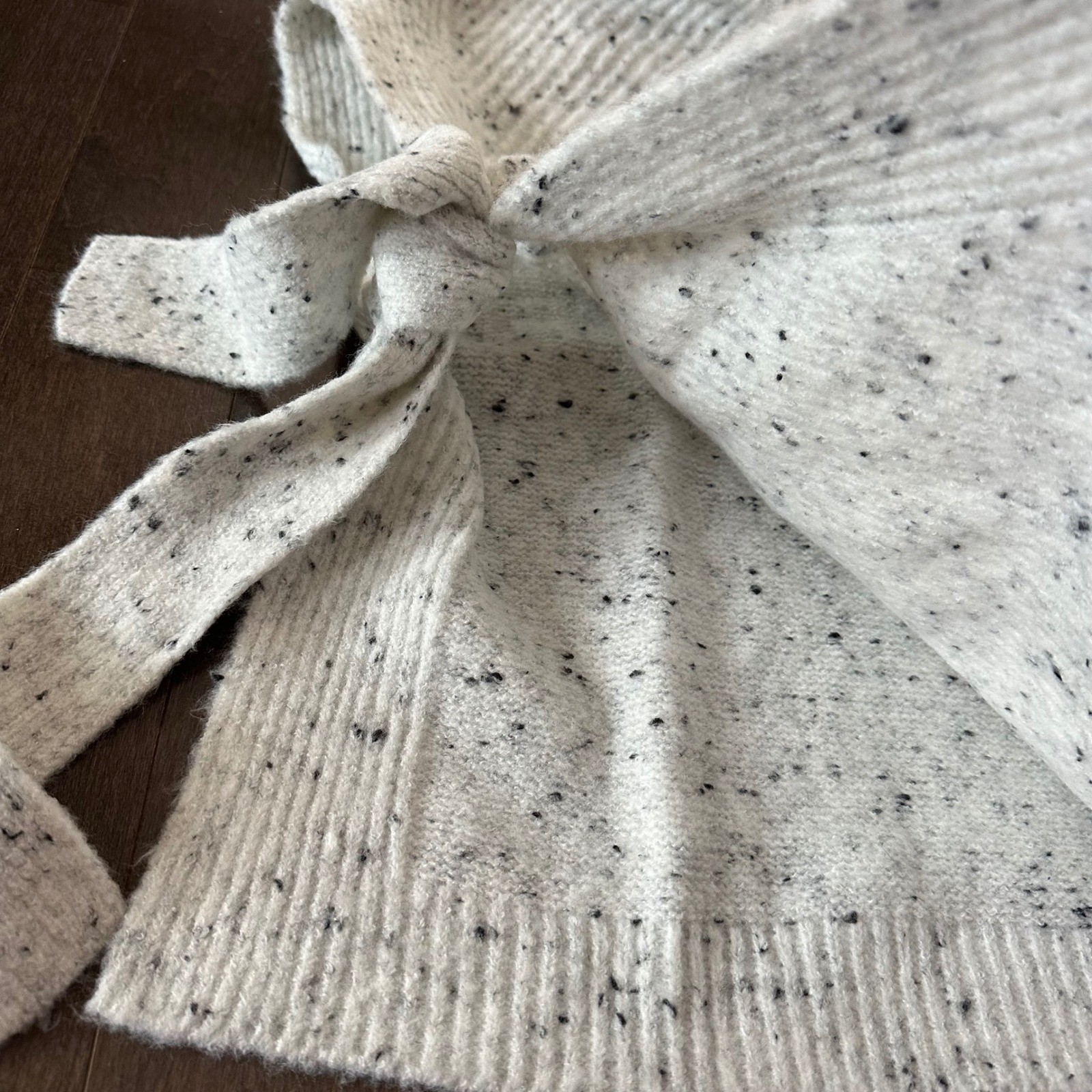 NWT World Trade Market Cable Knit Poncho Lagenlook Boho Cream Gray One Size