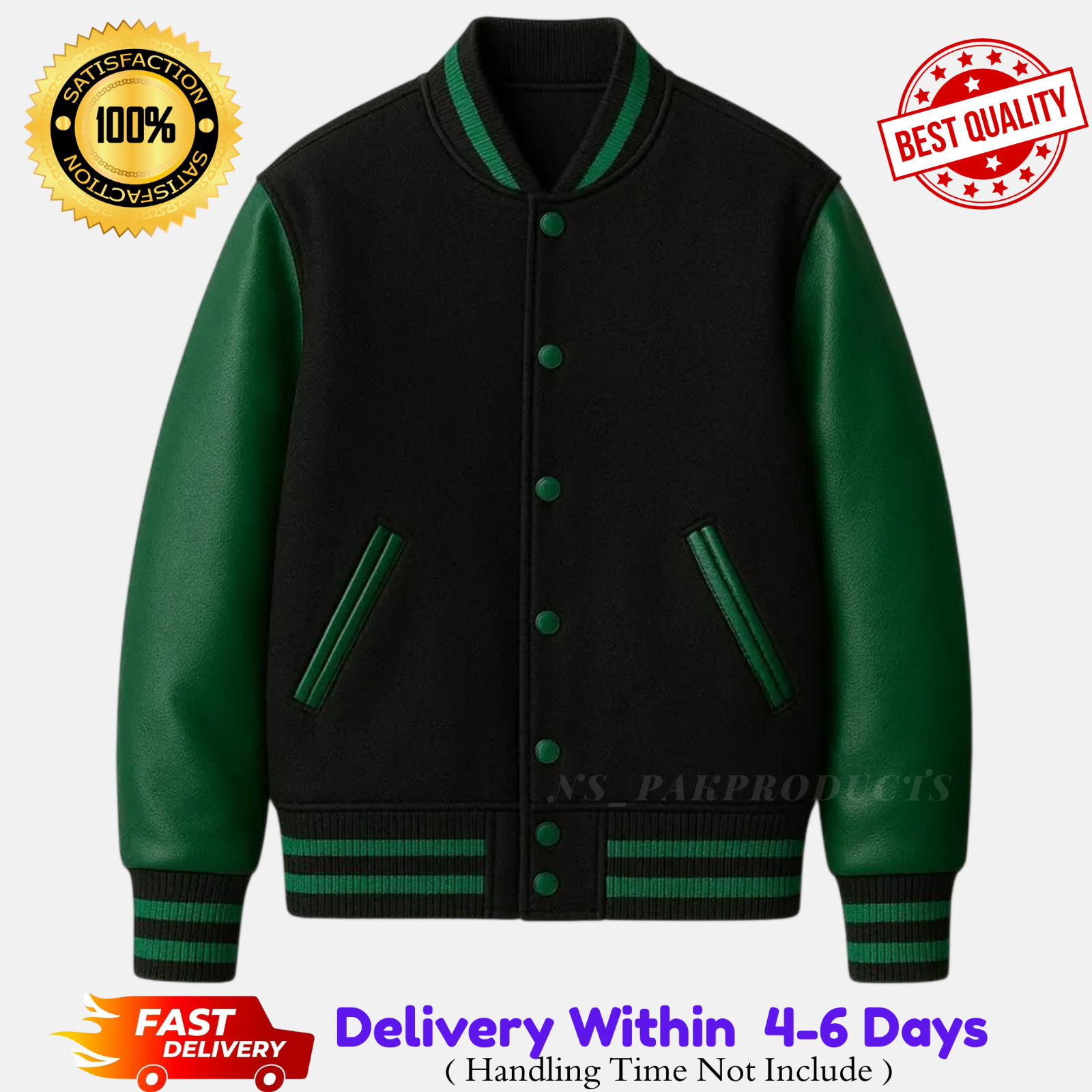 Varsity Letterman Baseball College Bomber Jacket – Wool & Leather Varsity Jacket