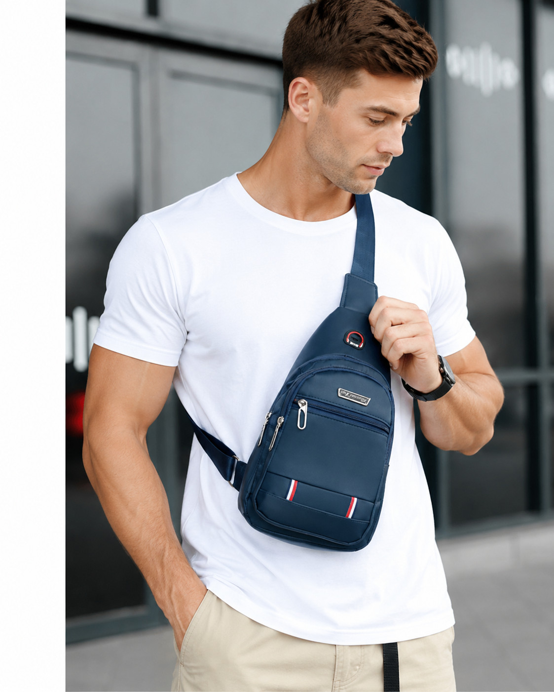 Men’s Canvas Sling Backpack Shoulder Bag Travel Casual Crossbody Chest Pack US