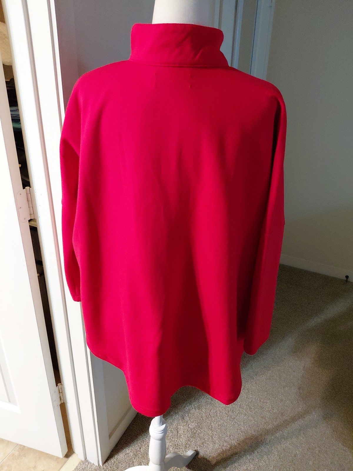 Pomander Tunic Size L Red Stand Collar Good Condition Returns Accepted