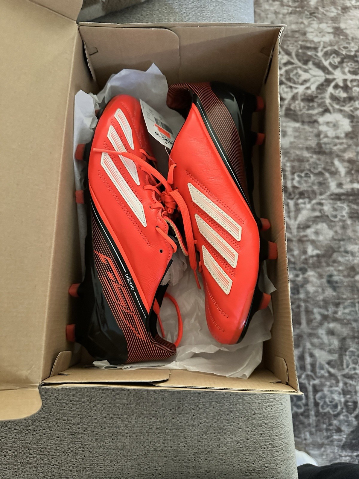 adidas adizero F50 TRX FG Leather Lace-Up Soccer Cleats Red/Black/White Mens 8