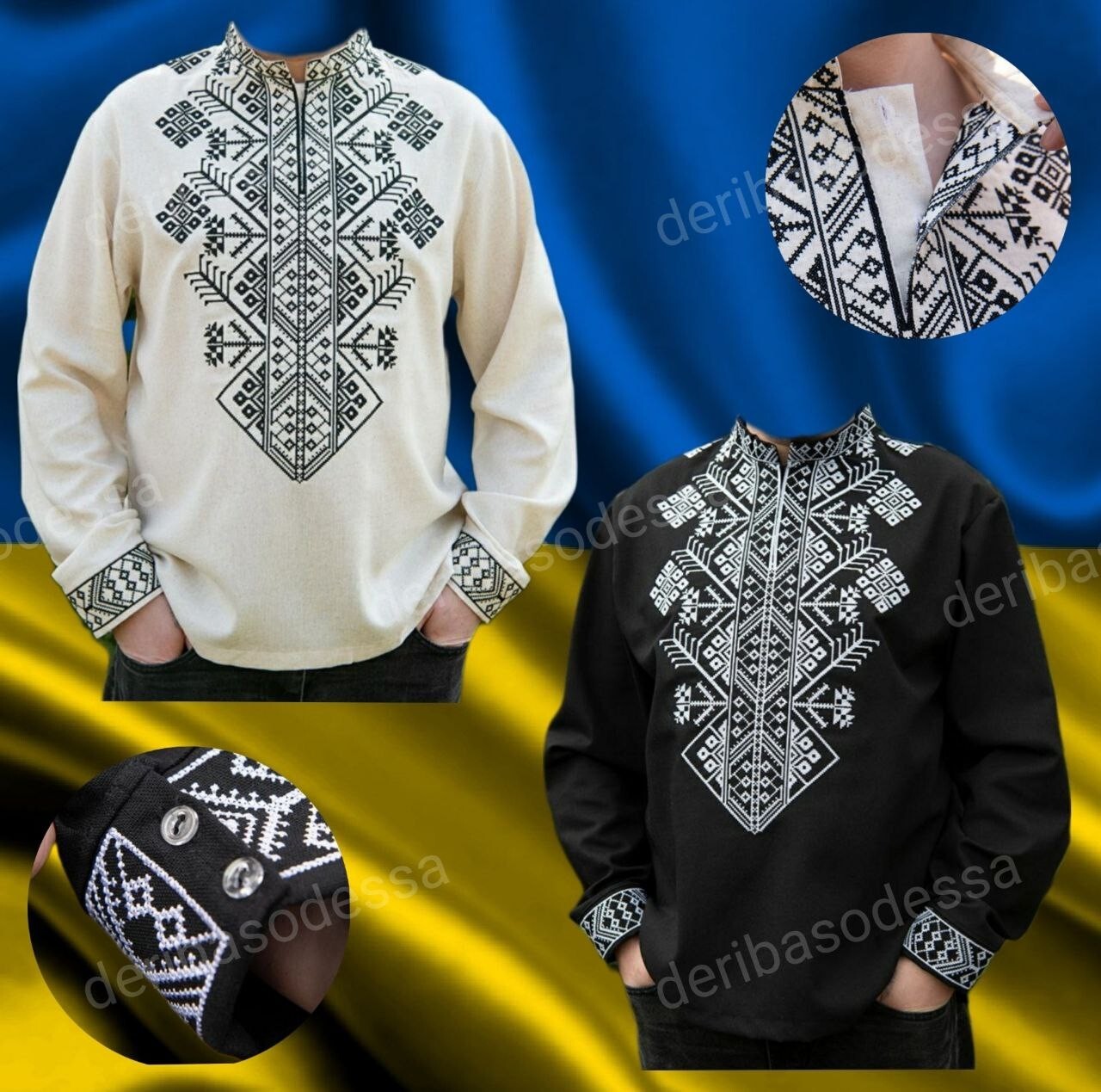 Traditional Ukrainian men’s embroidered shirt Vyshyvanka XS,S,M,L,XL 2XL,3XL,4XL