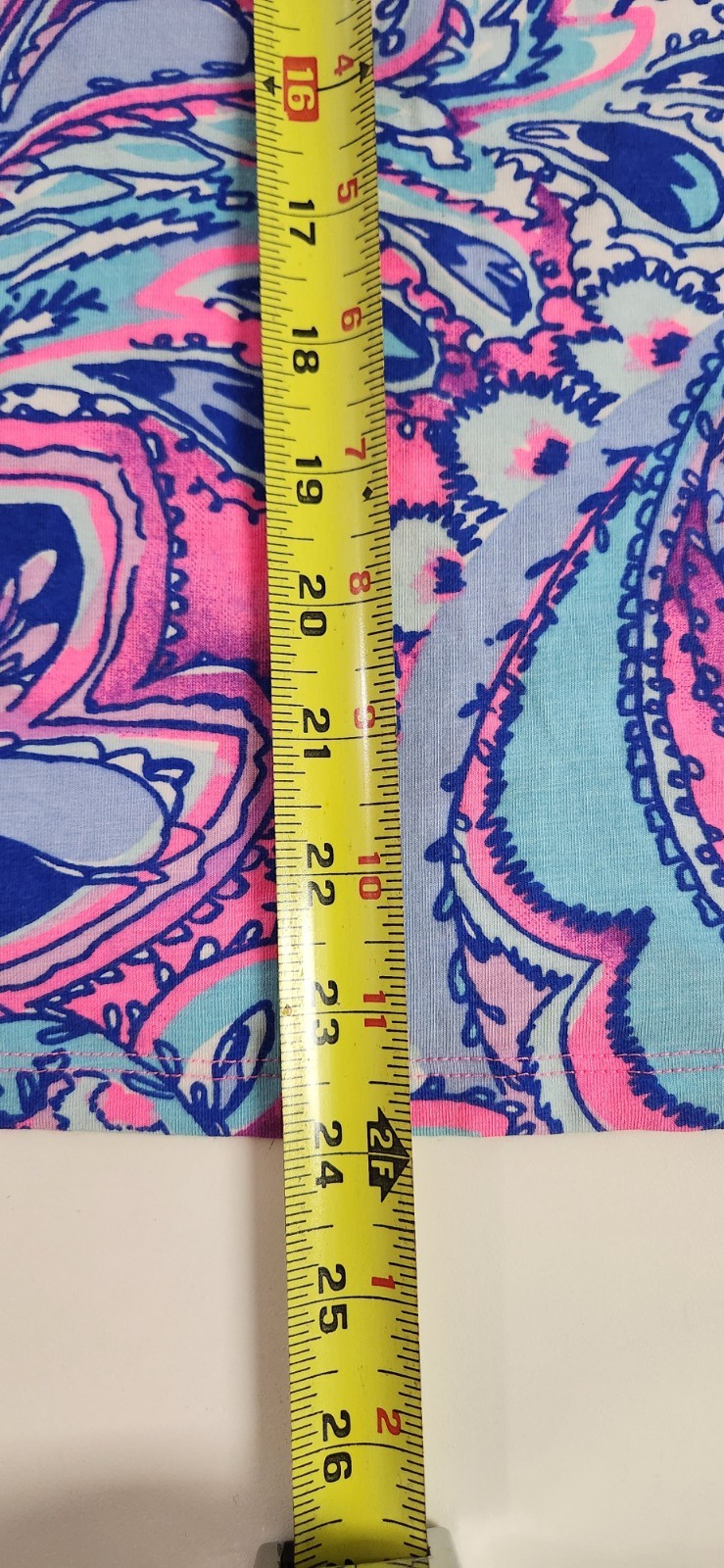 Women’s Sz L Lilly Pulitzer Bright Tropical Paisley Long Sleeve Top Stretch
