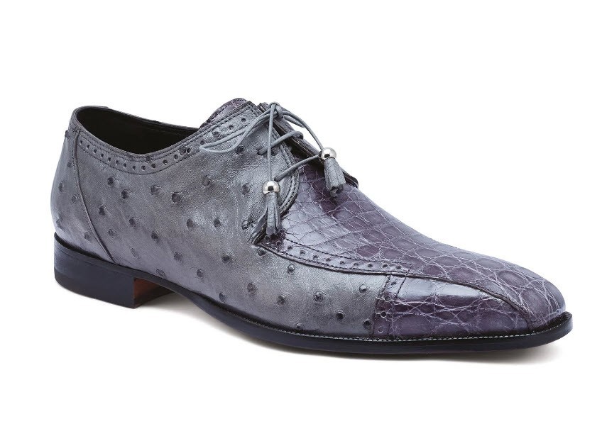 Mauri 3058 Duke Crocodile & Ostrich Leather Dress Shoes 13M Gray – Made in Italy