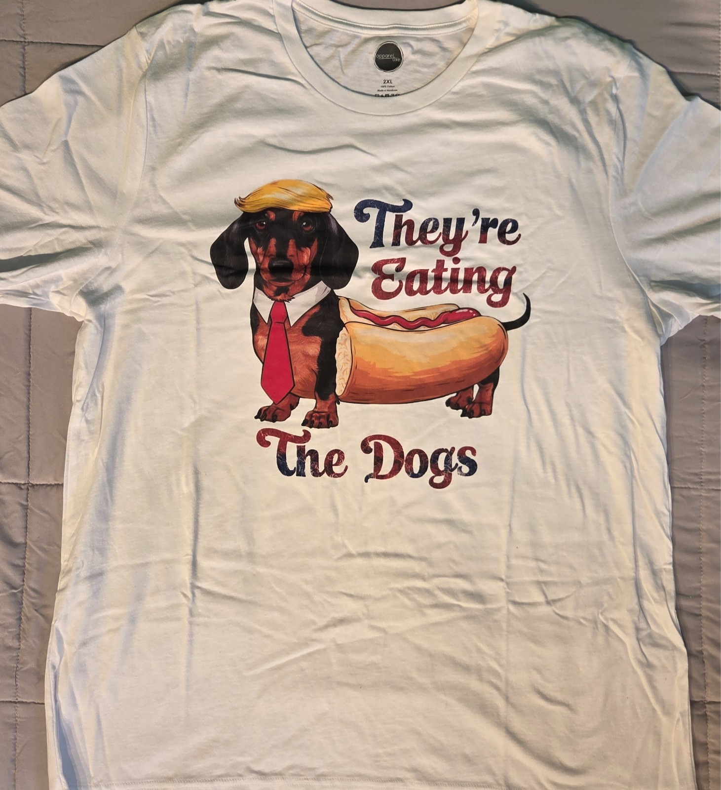 They’re Eating the Dogs Hot Dog T-shirts (Lot of 2) RESIST Anti-Trump Anti-MAGA