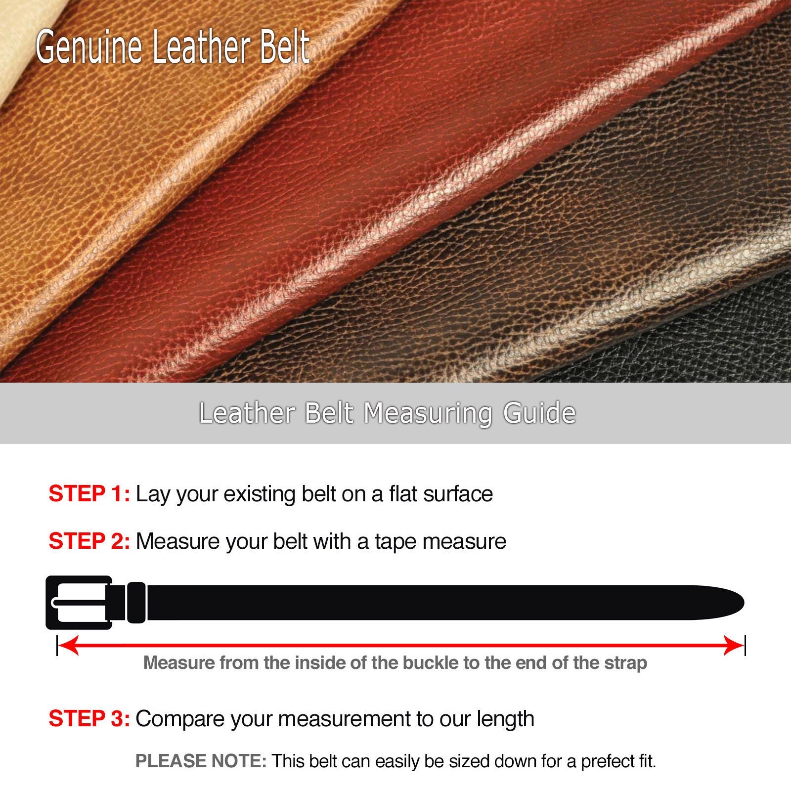 Genuine Leather Mens Ratchet Belt Belts For Man Adjustable Automatic Buckle