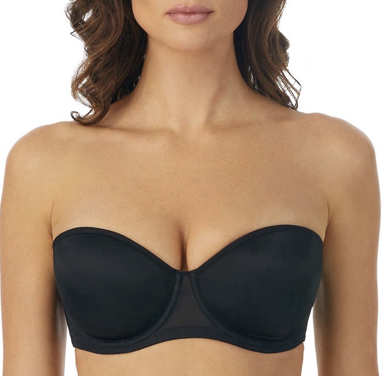 Le Mystére Women’s Swirl Hybrid Underwire Strapless Bra Black 34B