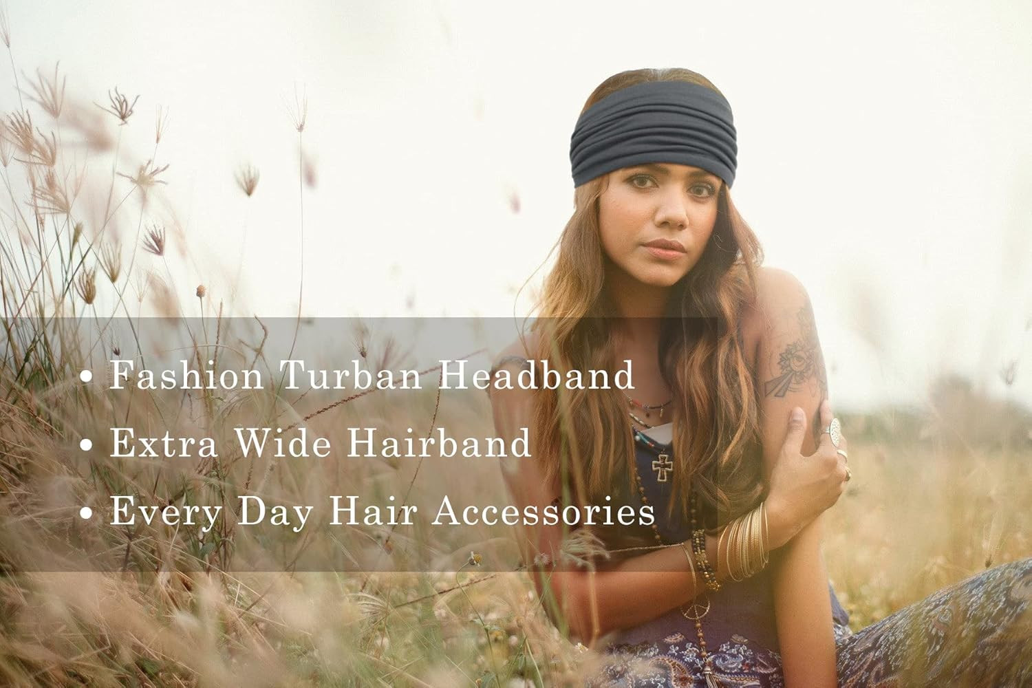 7” Extra Wide Headbands for Women, Large Thick Turban Head Wrap Headband, Boho