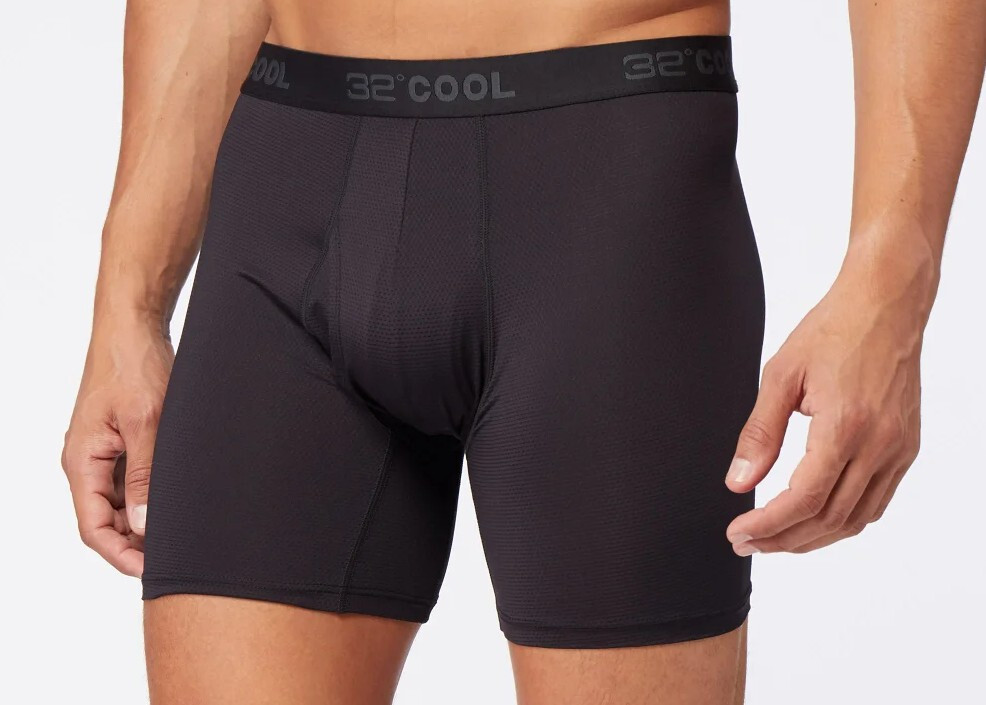 6 Pack – 32 Degrees Cool Men’s Comfort Mesh Boxer Brief Black S, M, L, XL, XXL