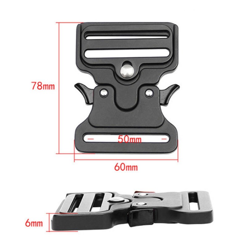 Tactical Quick Release Buckle Black for 50-52mm Webbing, Heavy Duty Belt Buckle