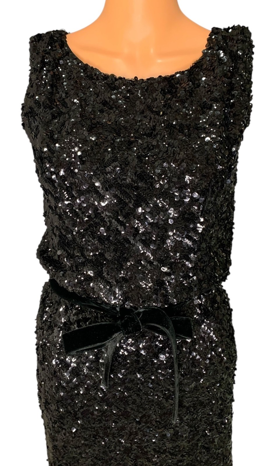 BRANELL Vintage 50s/60s Women’s Sleeveless Sequined Sheath Cocktail Dress – Sz S