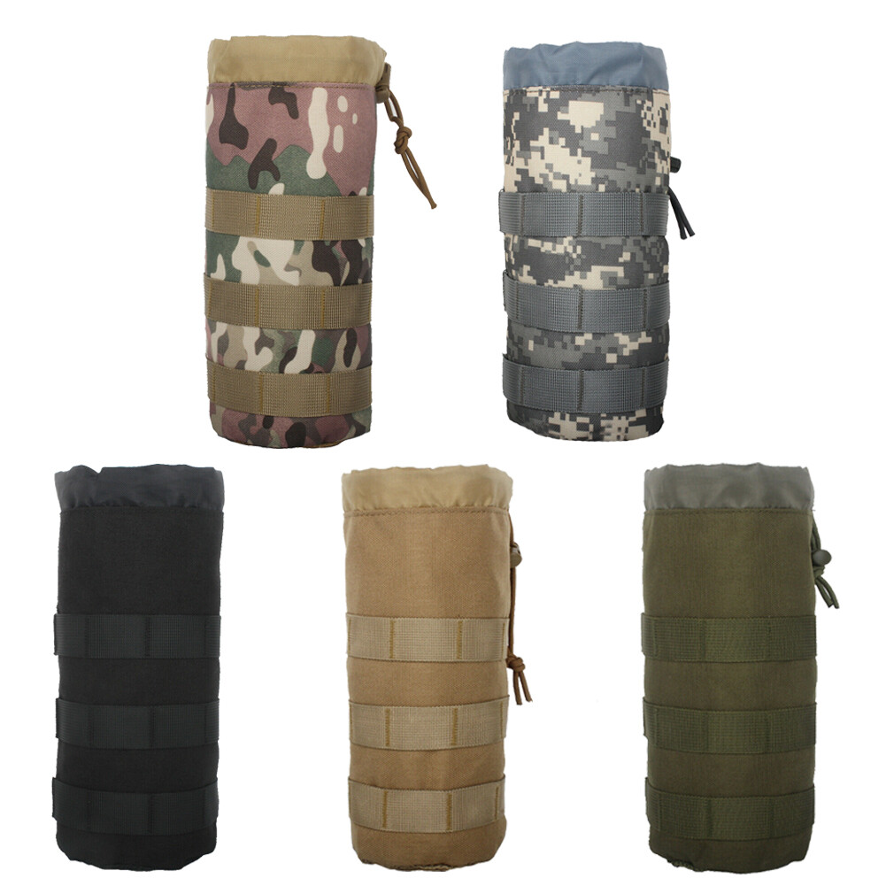 Outdoor Tactical Molle Water Bottle Bag Military Hiking Belt Holder Kettle Pouch
