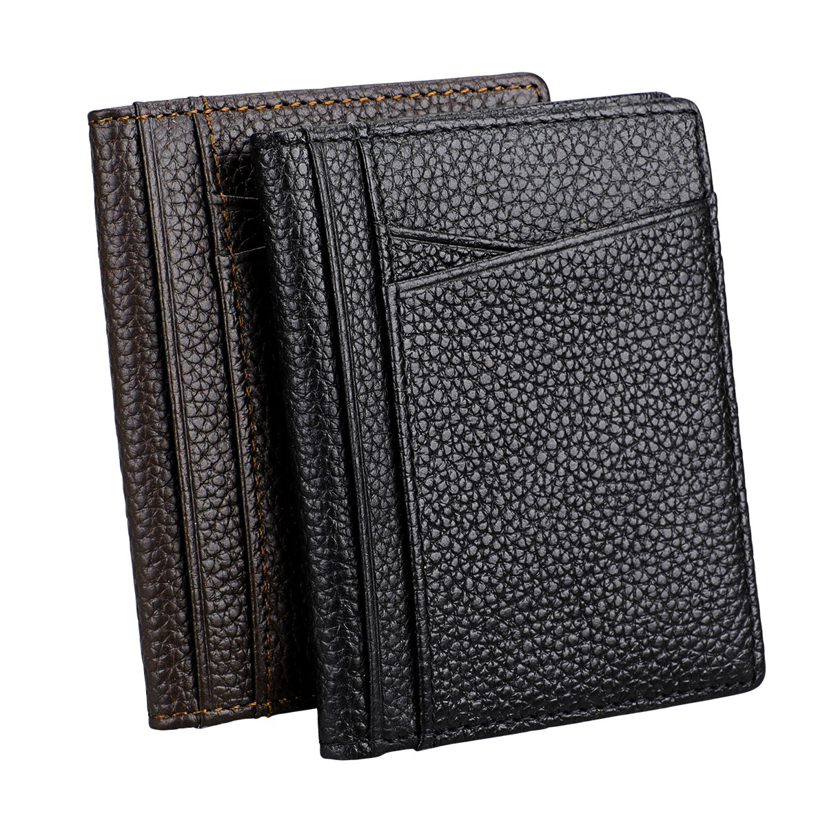 Front Pocket Minimalist Leather Slim Wallet RFID Blocking Medium Size Purse Mens