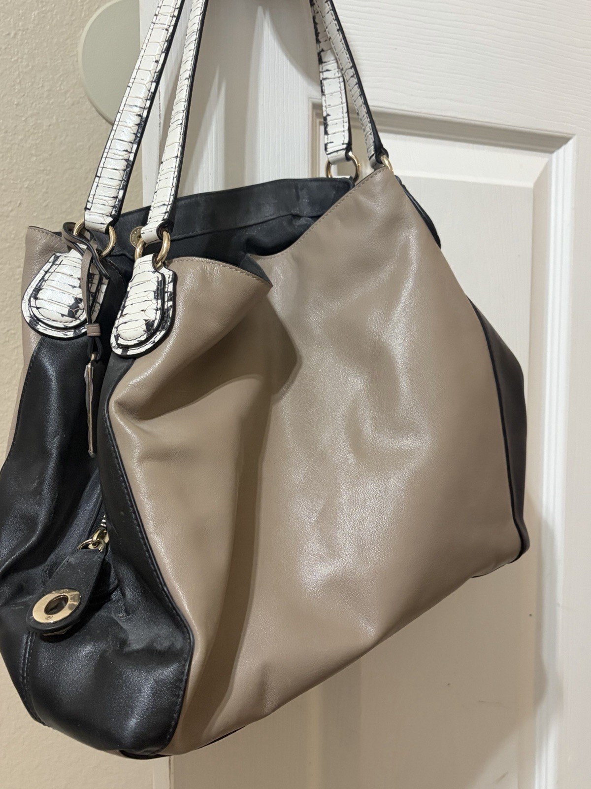 COACH COLORBLOCK LEATHER TOTE