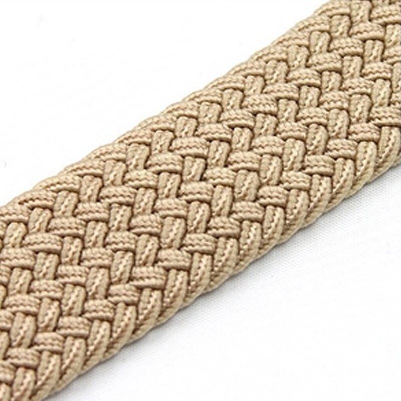 New Mens Womens Stretch Belt Braided Elastic Casual Woven Canvas Fabric Belt