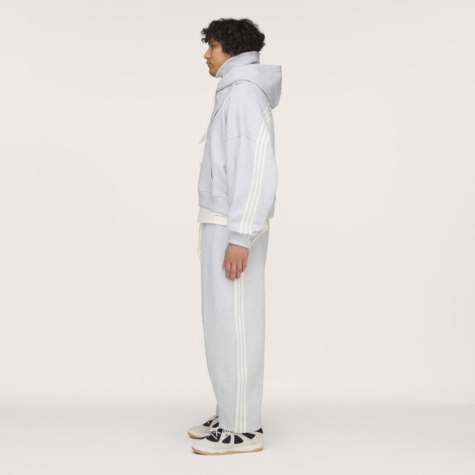 Adidas x Bad Bunny (Light Grey) Men Crewneck Hooded Balaclava Sweatshirt KF1798
