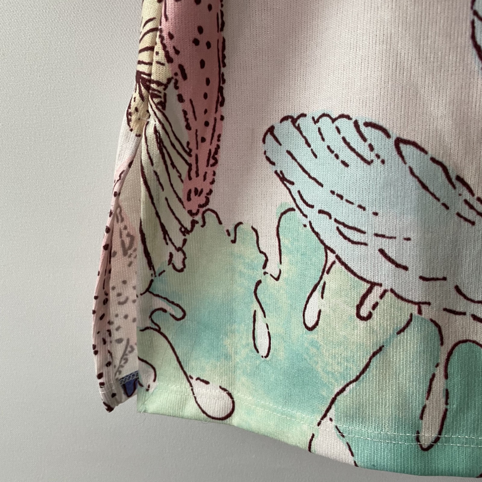 Soft Surroundings Tunic Top 3/4 Sleeve Ocean Theme Pink Multicolor Size L -C