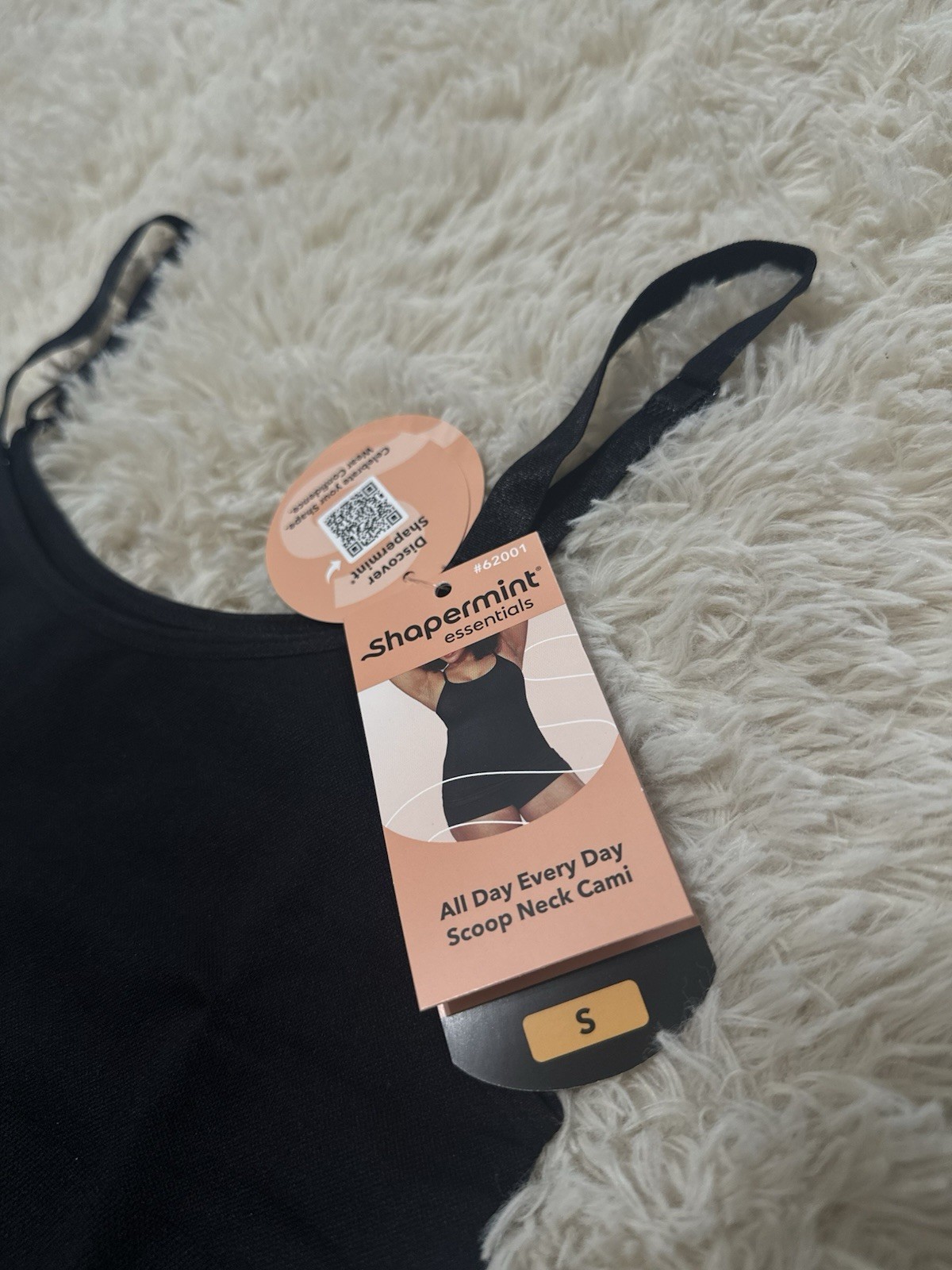 Shapermint Essentials Shaping Camisole Scoop Neck Strap Black Womens Size Small