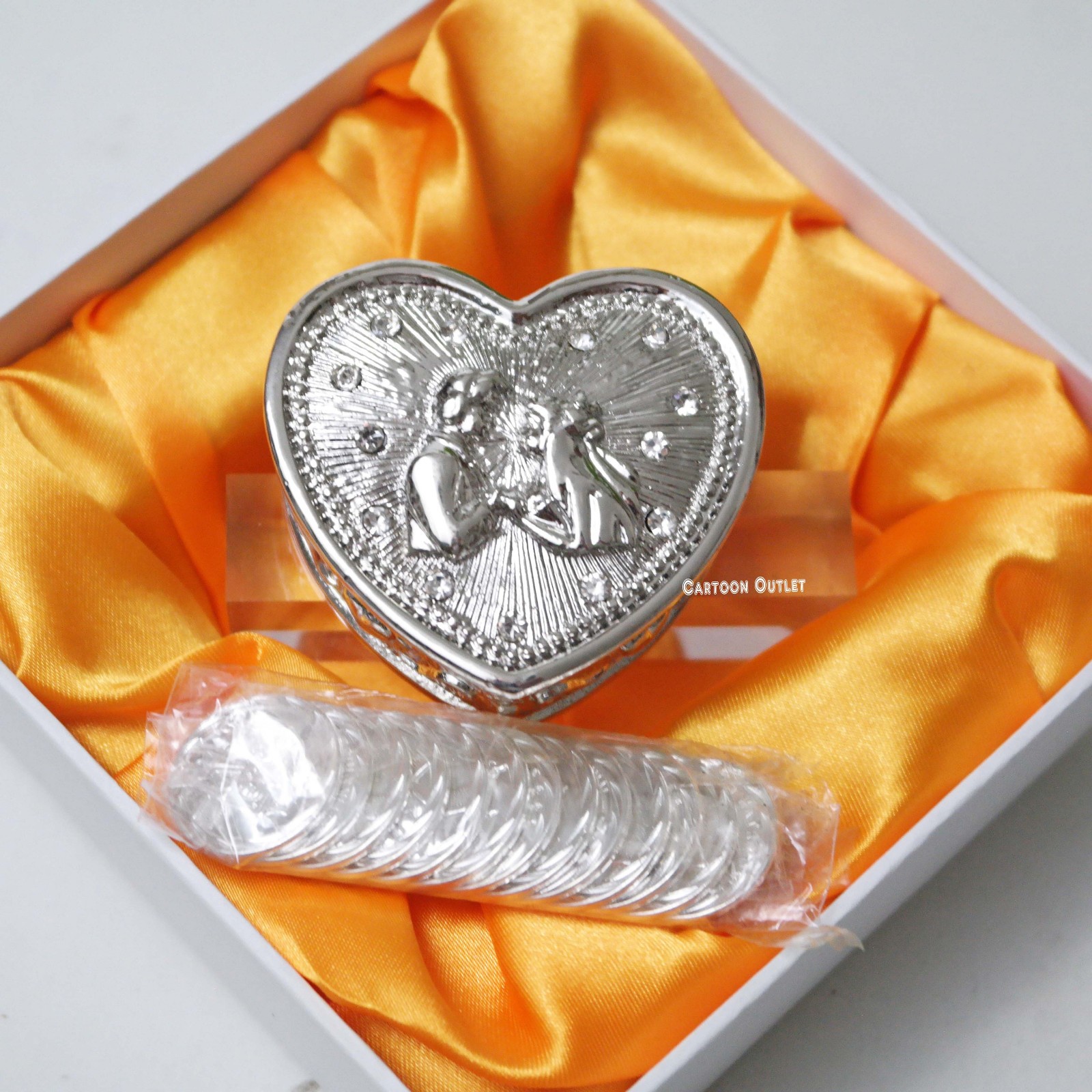WEDDING CEREMONY Silver HEART ARRAS DE BODA 13 UNITY COINS COUPLE Trending New