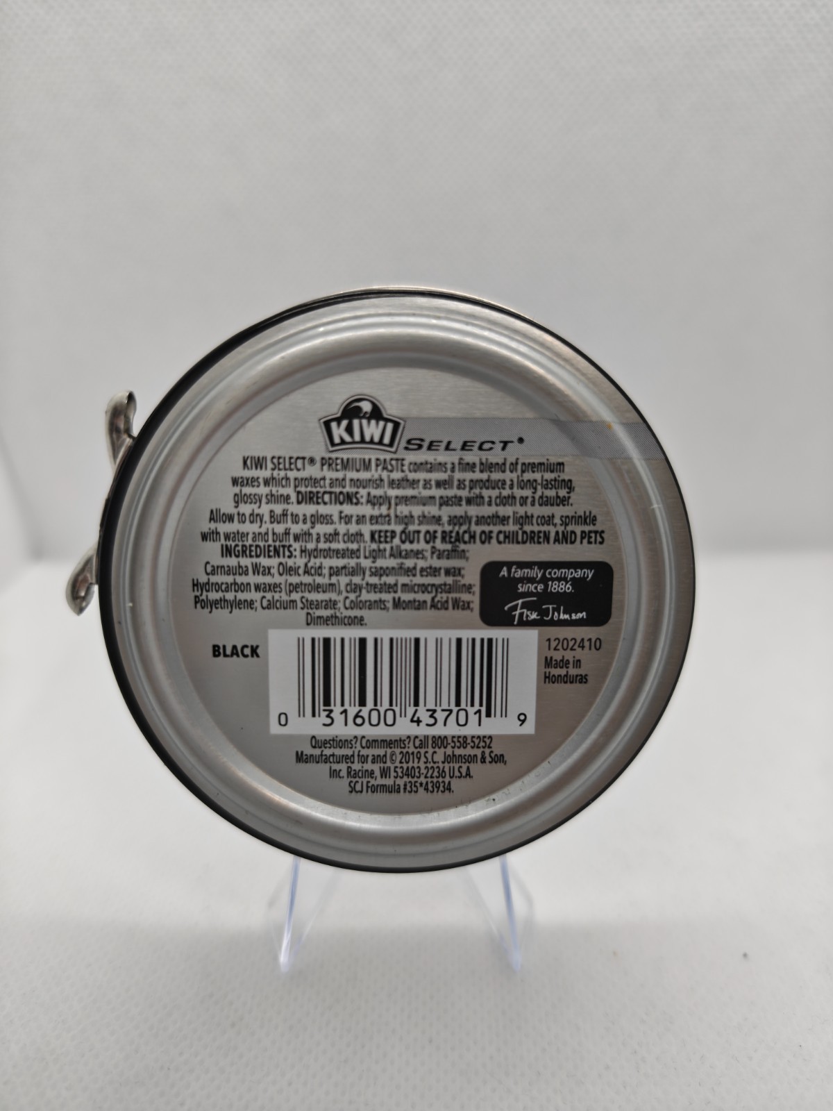 Kiwi Black Shoe Polish Select Premium Paste 1.13 oz 31 g High End Leather Care