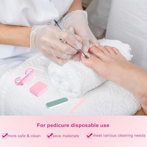 Disposable Manicure Kit Basics 5PCS Nail Kit, Mini Nail Files Buffers 10packs