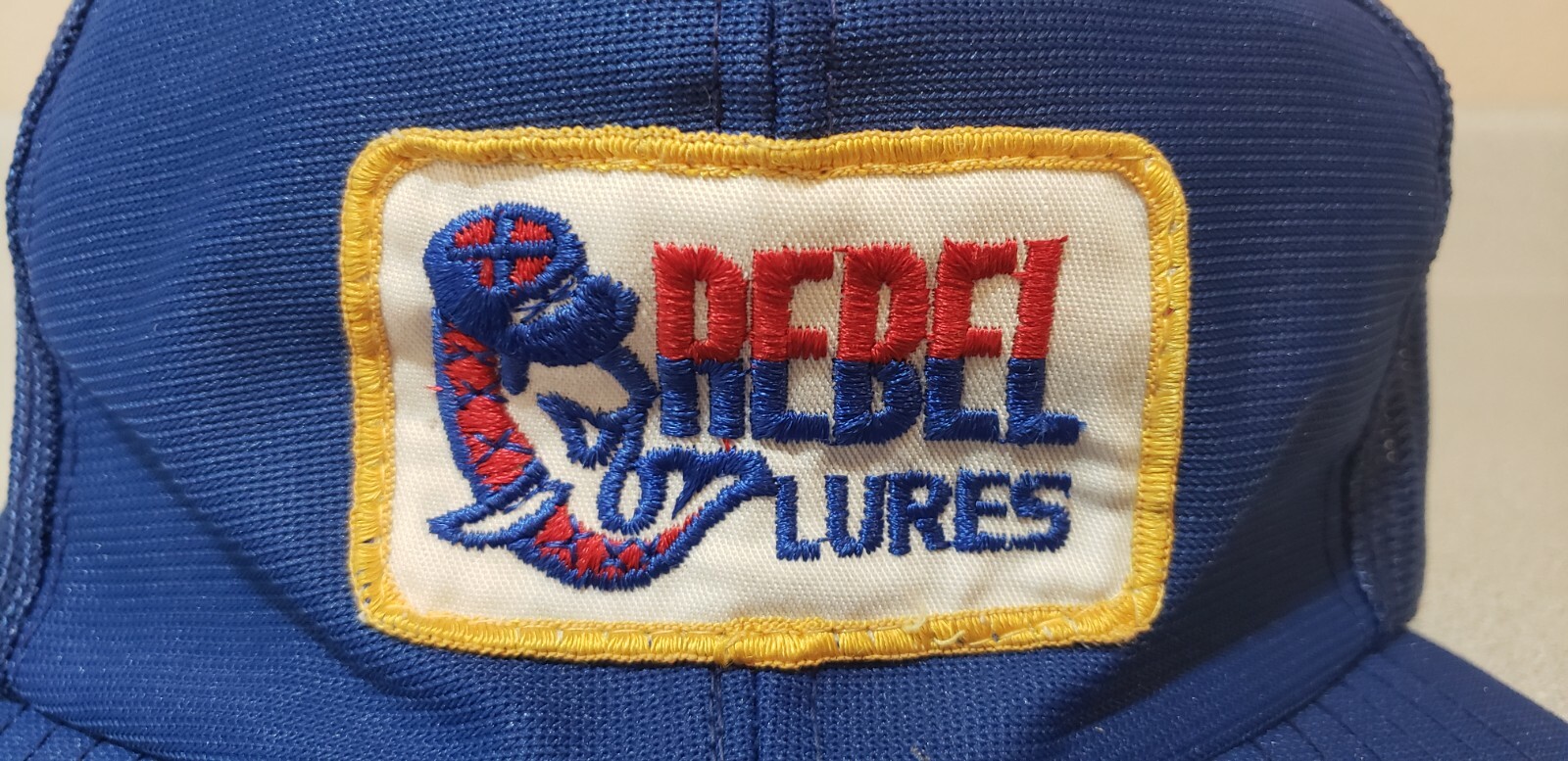 Vintage Rebel Lures Patch Snapback Mesh Trucker Hat Young An (Blue)