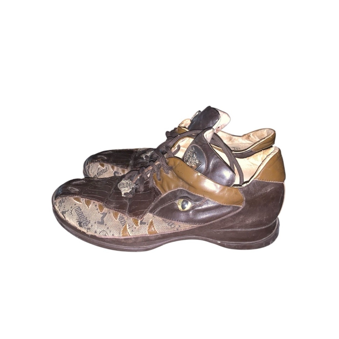 Mauri 8770 Dark Brown Baby Crocodile + Fabric Sneakers