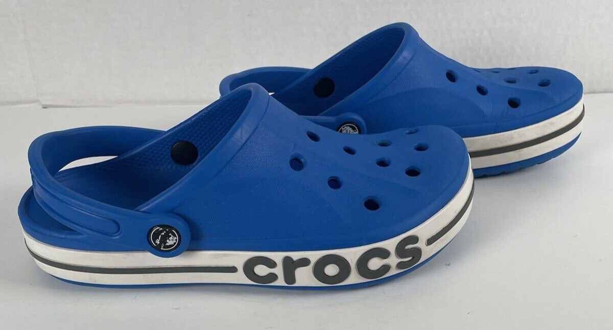 Crocs Sandals Adult Unisex Womens 8 Mens 6 Bayaband Blue Slide Great Condition