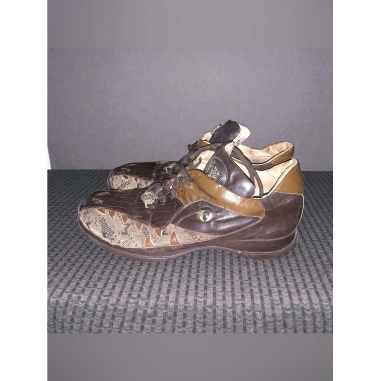 Mauri 8770 Dark Brown Baby Crocodile + Fabric Sneakers