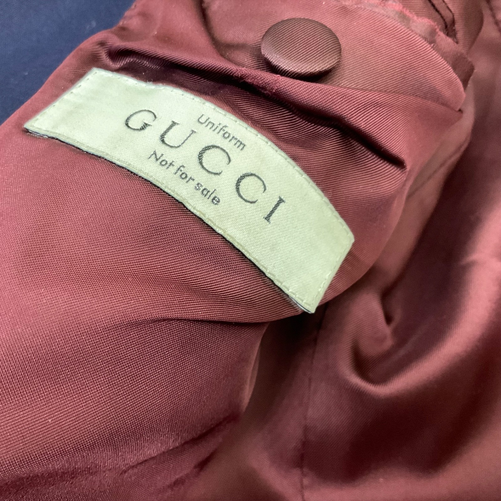 Gucci Uniform Blazer Navy Wool Mohair EU 48 US 38 Replacement parts only flaws*