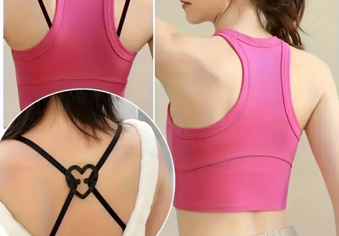 4PCs Women Bra Strap Holder Clips Heart Shape Anti-Slip Bra Cross Back Clips
