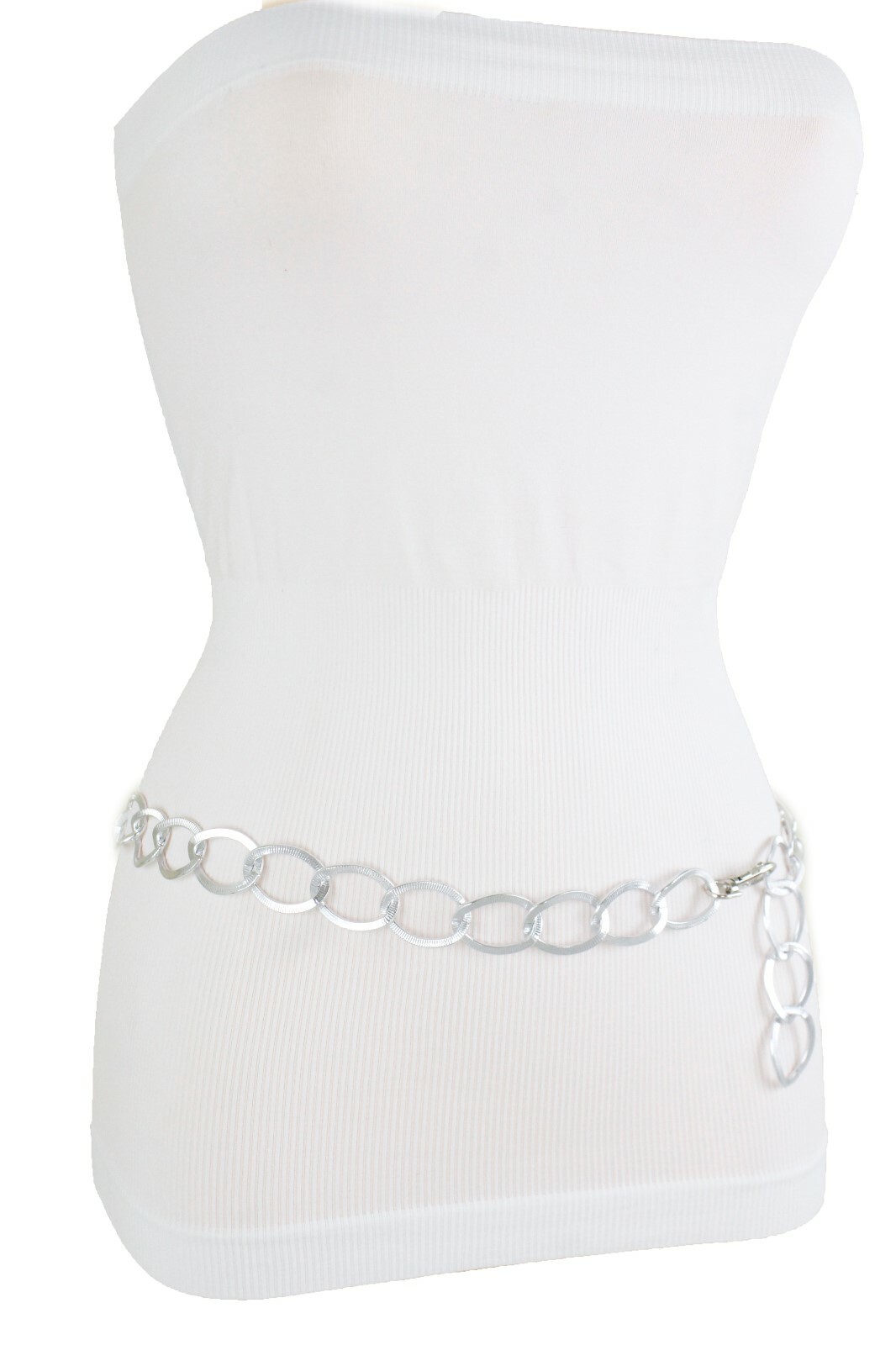 Women Silver Metal Thick Chain Chunky Links Hip High Waist Belt XS S M L XL XXL