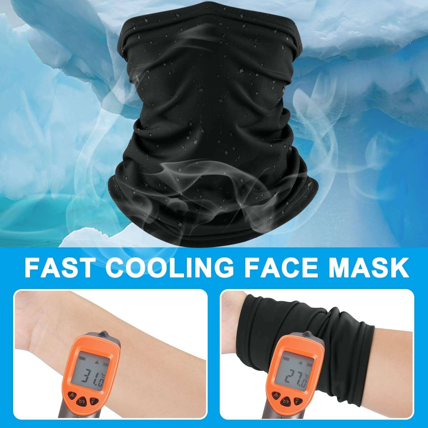 Balaclava Neck Gaiter Face Mask for Men Women UV Protection Bandana Scarf Cover