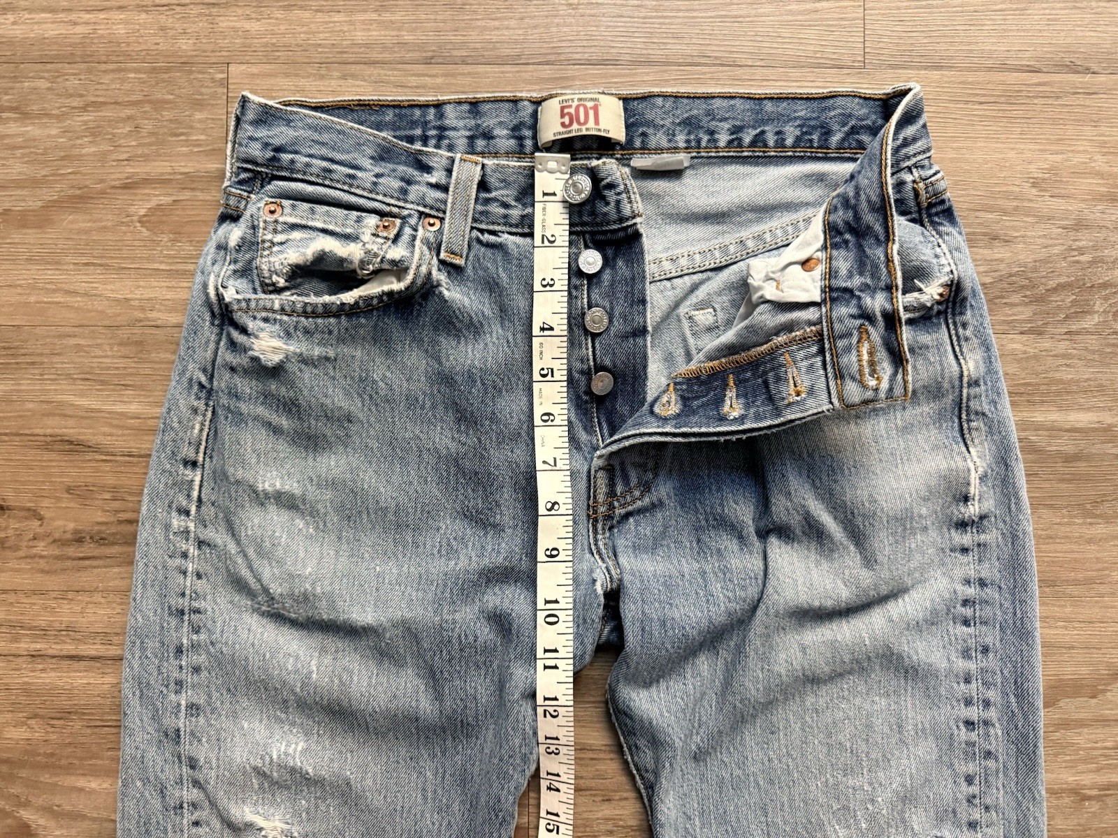 Vtg Y2K Levis 501 Jeans Thrashed Distressed Faded Grunge Skate 90s Grunge 30×29