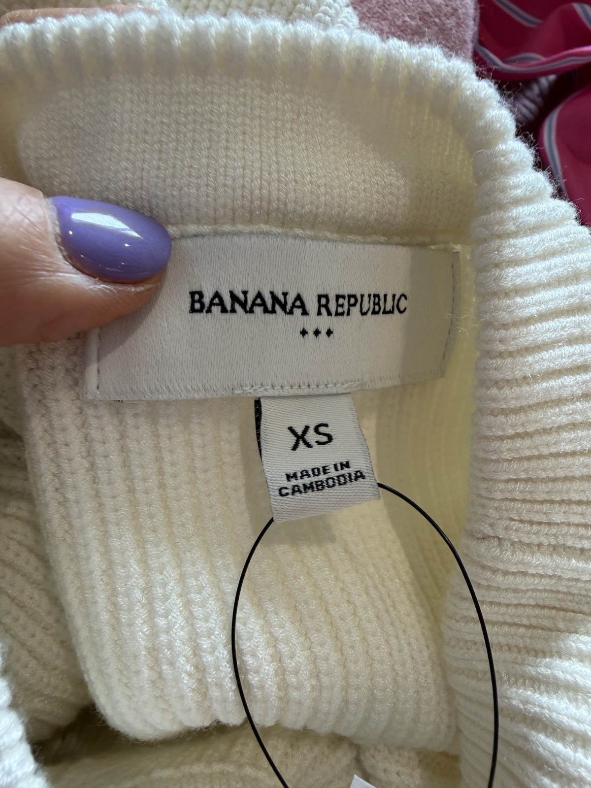 BANANA REPUBLIC Ribbed Crew-Neck Pullover Sweater XS Minimalist Snow Day NWT