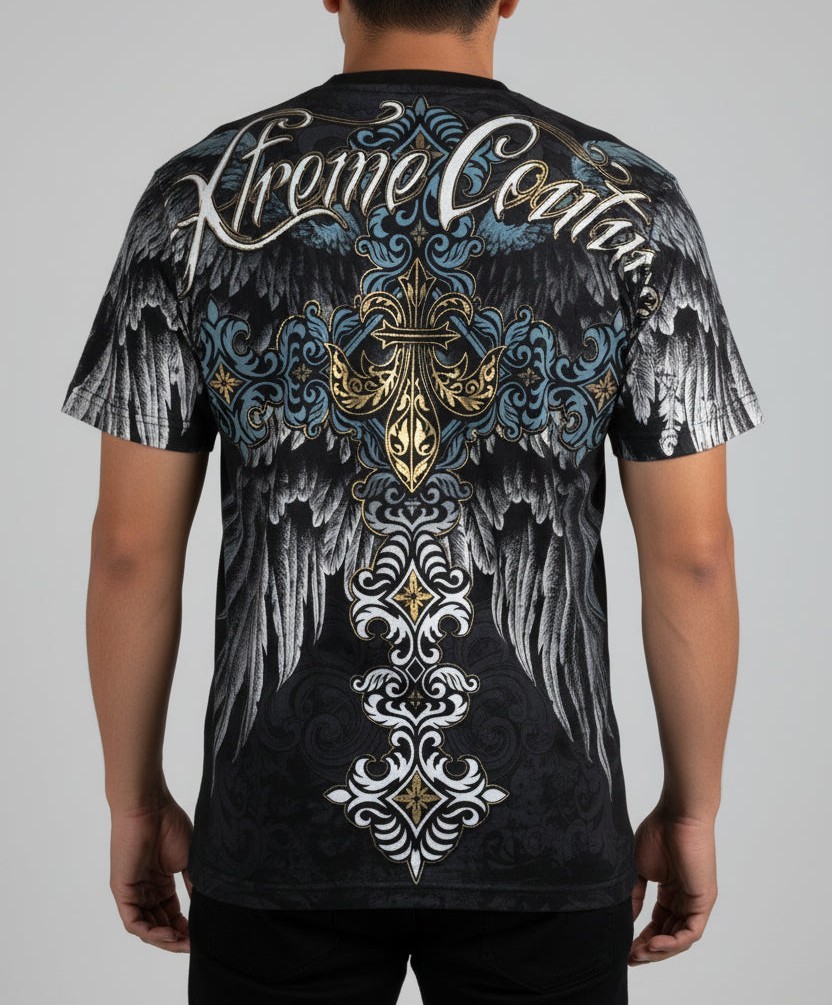 Xtreme Couture By Affliction Men’s T-Shirt SINNERS Tattoo Biker Black