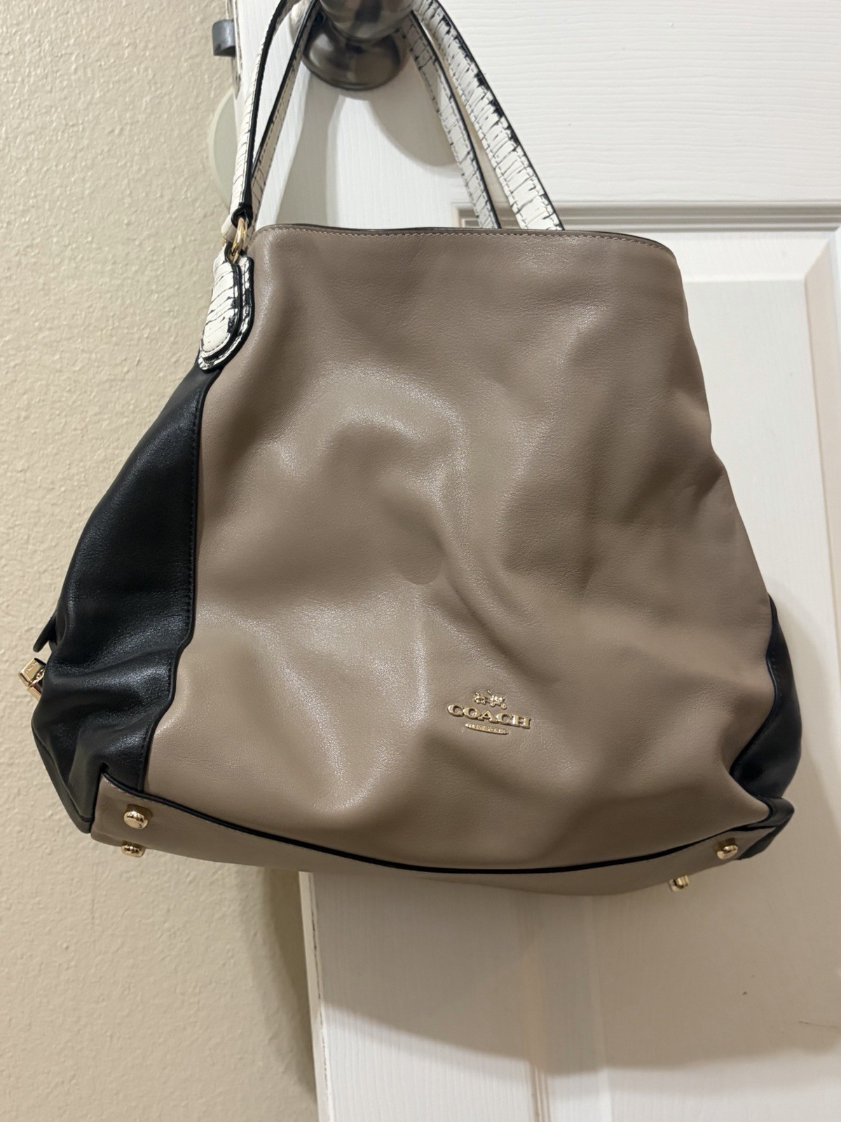 COACH COLORBLOCK LEATHER TOTE