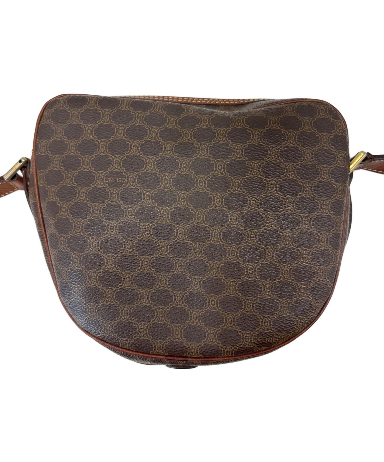 CELINE Macadam Shoulder Bag Brown Women Pre-owned Japan F/S USED