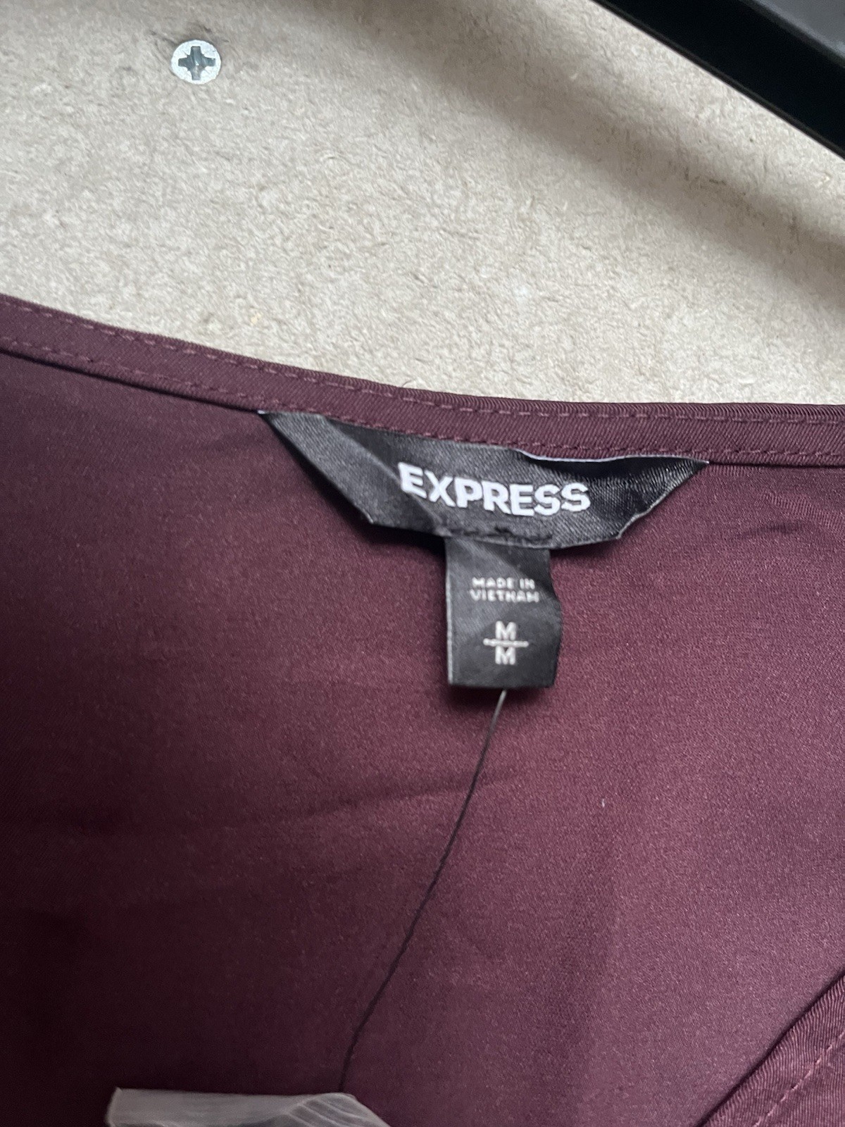 Express blouse deep purple satin fabric delicate button detailing Medium -F1