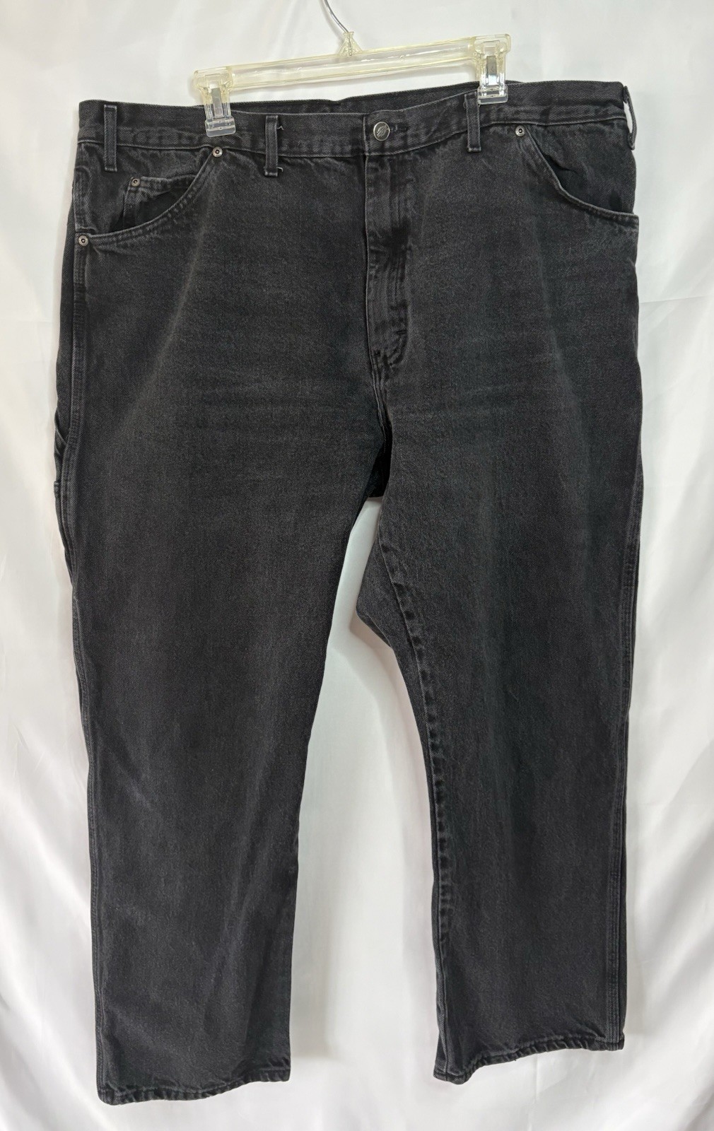 Dickies Men’s black Denim Jeans Dark Wash Relaxed Fit Straight heavy Sz 44×32