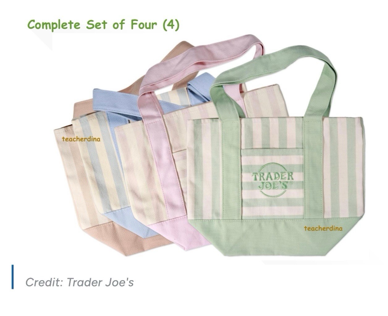 PREORDER ALERT Trader Joe’s Summer 2026 Striped Mini Canvas Totes